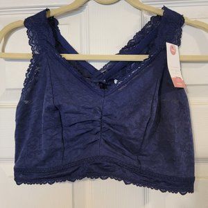 Cacique Navy Stretch Lace Bralette, size 18/20